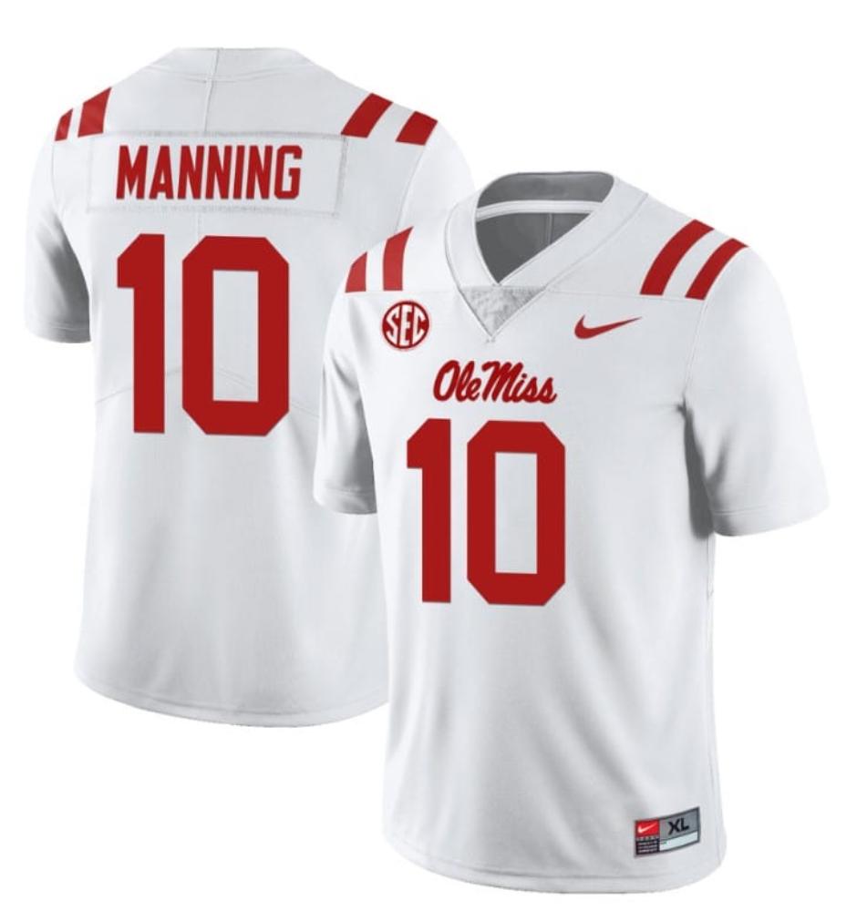 Mens Ole Miss Rebels Eli Manning Jersey 10 College White