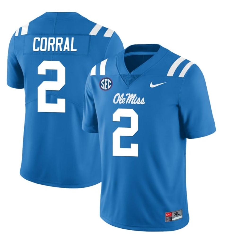 Mens Ole Miss Rebels Matt Corral Jersey 2 College Light Bluel44rgo64tp_49