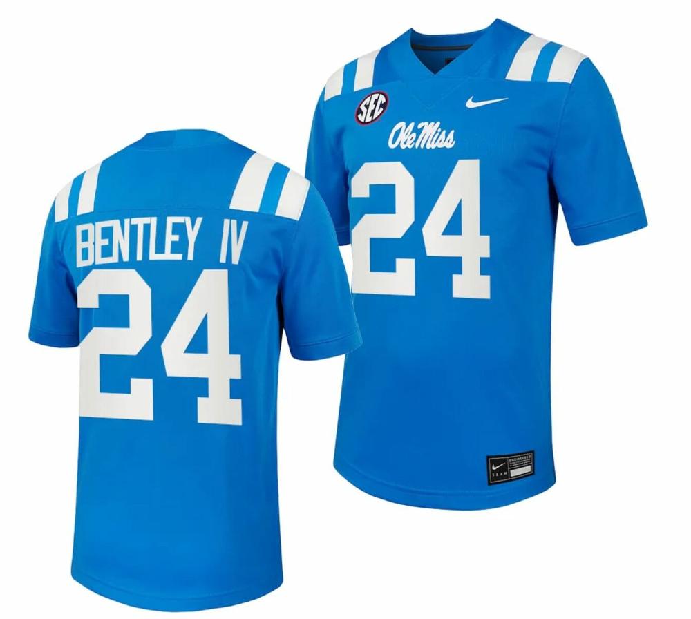 Mens Ole Miss Rebels Ulysses Bentley Iv Jersey 24 Untouchable College 2023 Po