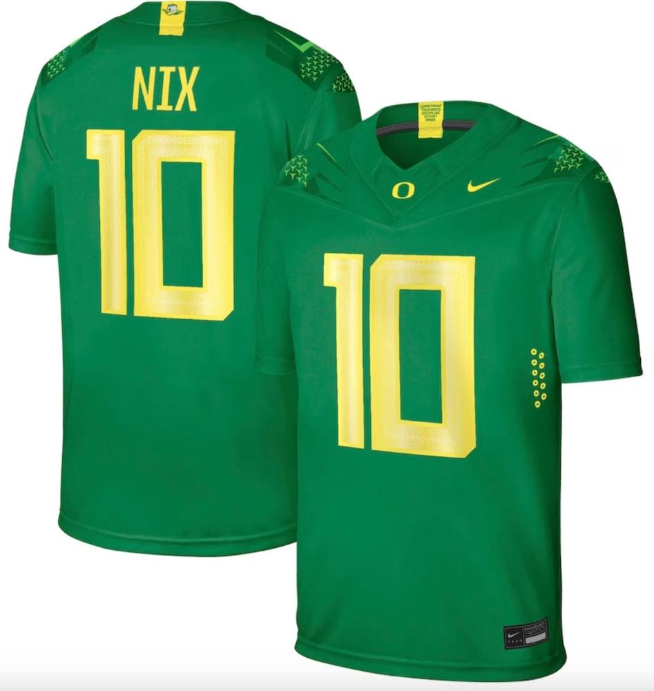 Mens Oregon Ducks Bo Nix Jersey 10 College Green
