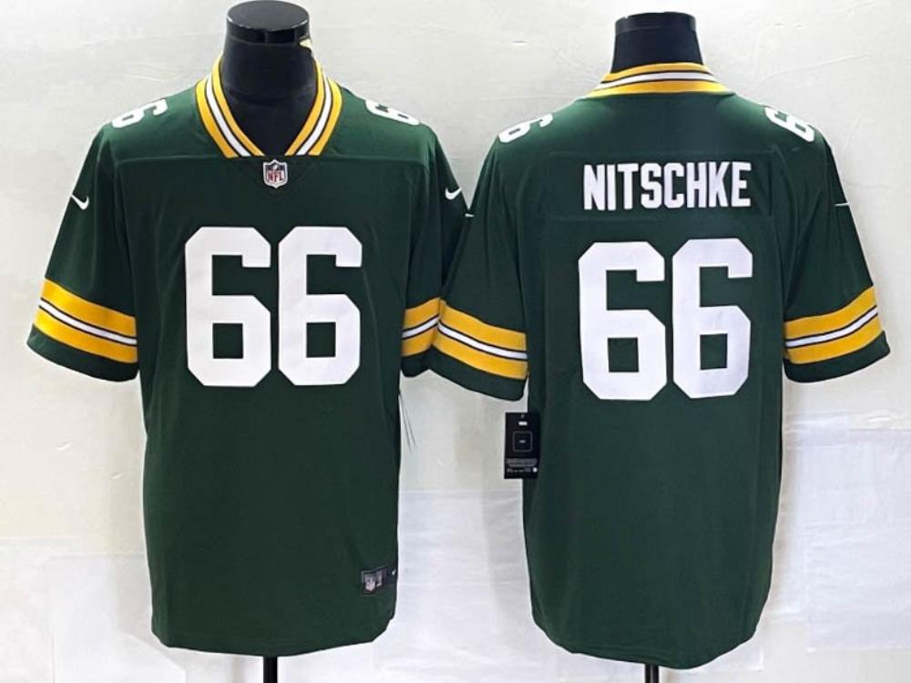 Mens Packers 66 Ray Nitschke Green Stitched Jersey