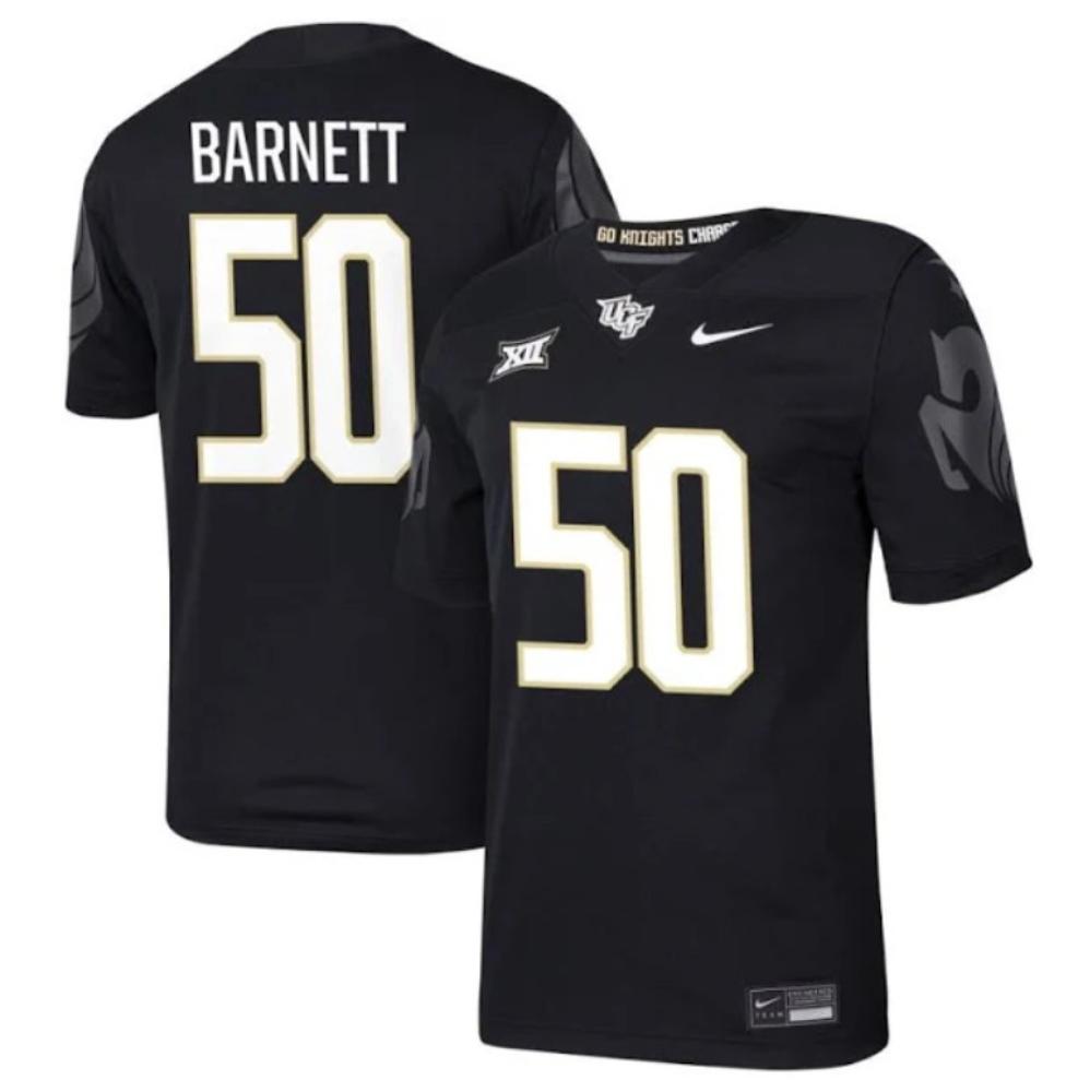 Mens Patrick Barnett Jersey 50 Ucf Knights Ncaa Football Black All Stitched
