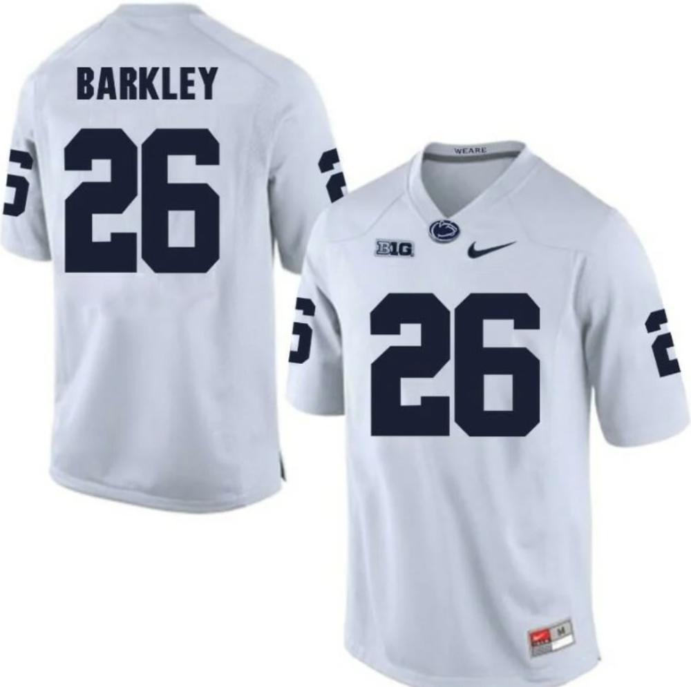 Mens Penn State Nittany Lions 26 Saquon Barkley College Football Jersey White