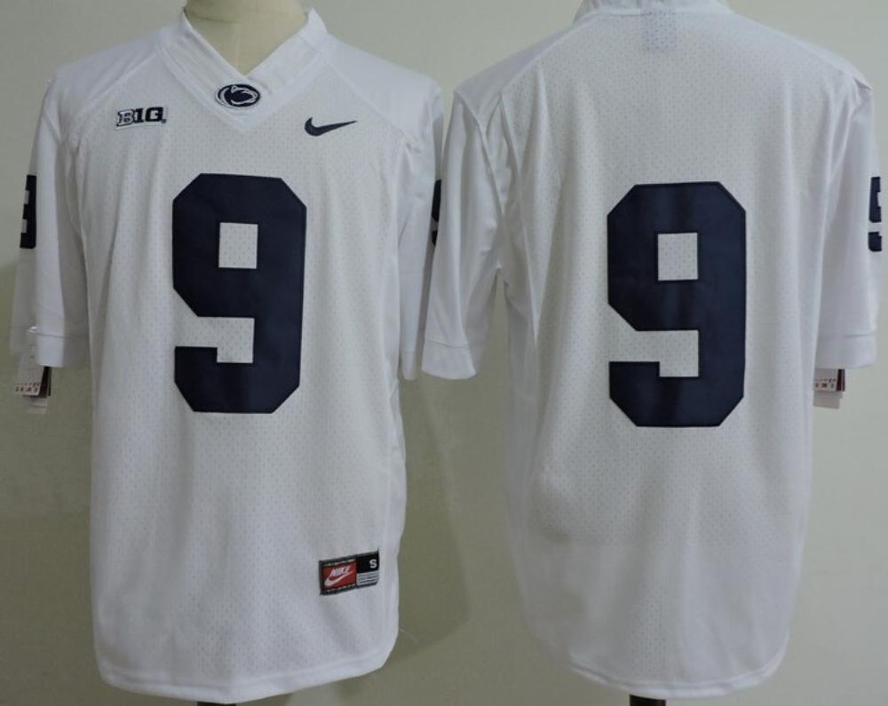 Mens Penn State Nittany Lions Blue 9 No Name College Football Jersey White