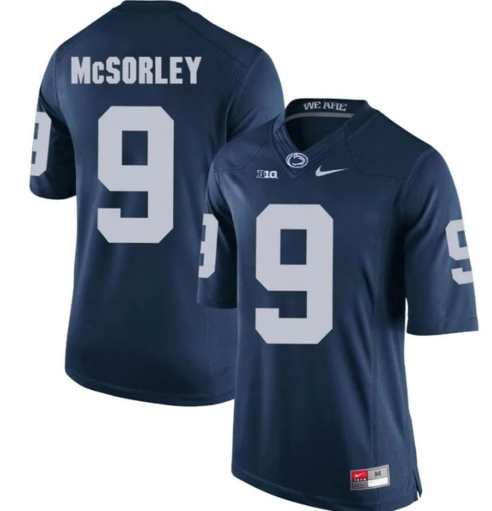 Mens Penn State Nittany Lions Blue 9 Trace Mcsorley College Football Jersey