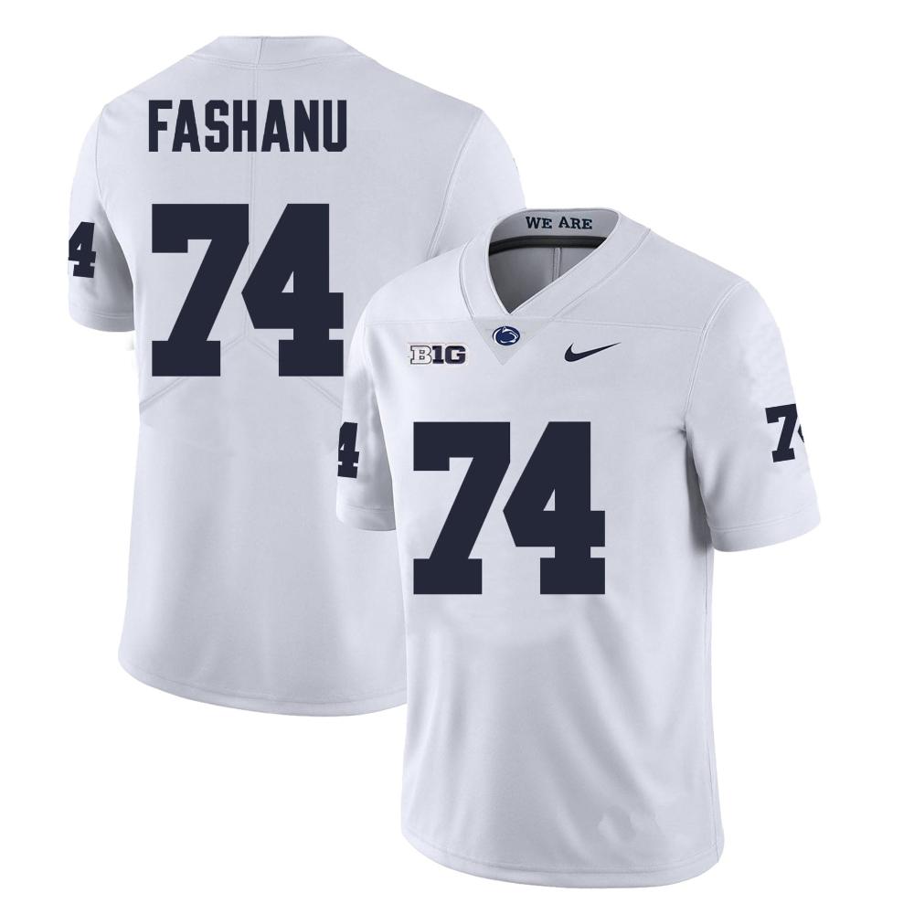 Mens Penn State Olumuyiwa Fashanu Jersey 74 College Game White With Name
