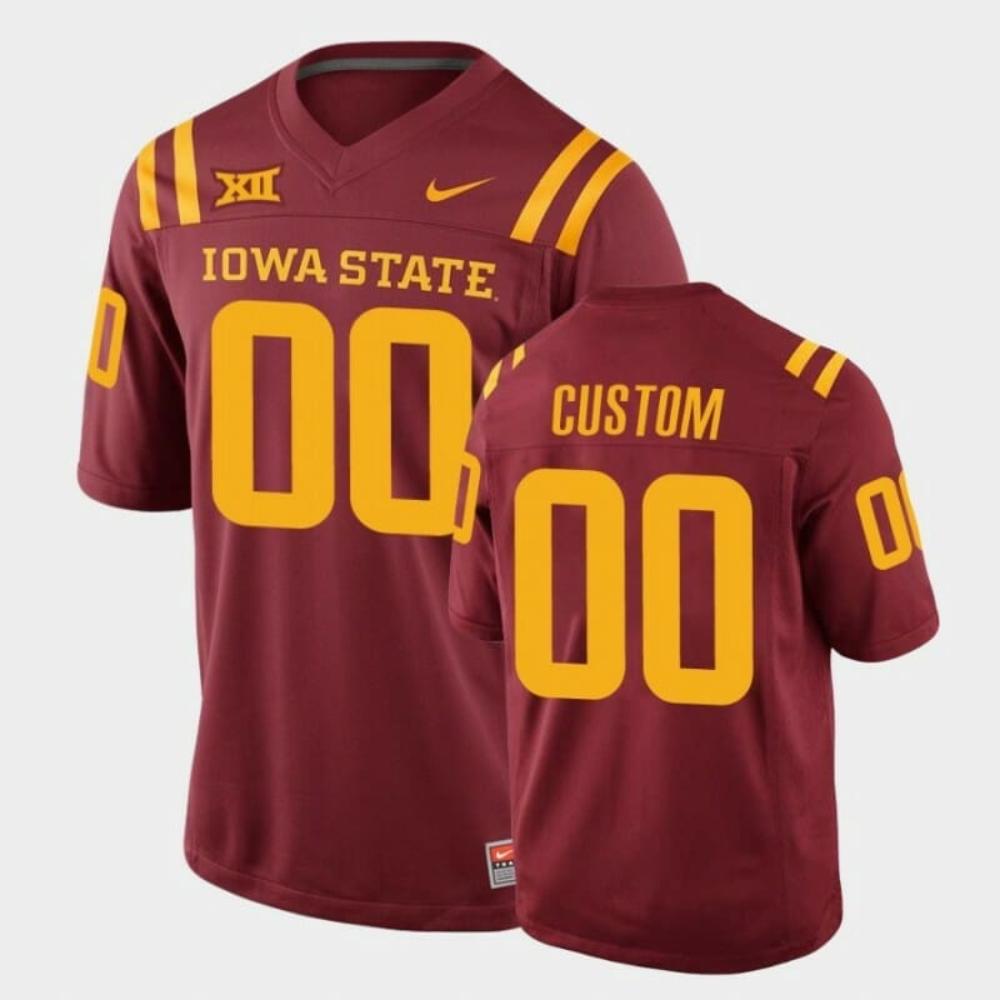 Mens Personalized Iowa State Football Jersey Cardinal College Replica