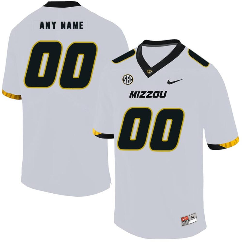 Mens Personalized Mizzou Football Jersey College Ncaa White