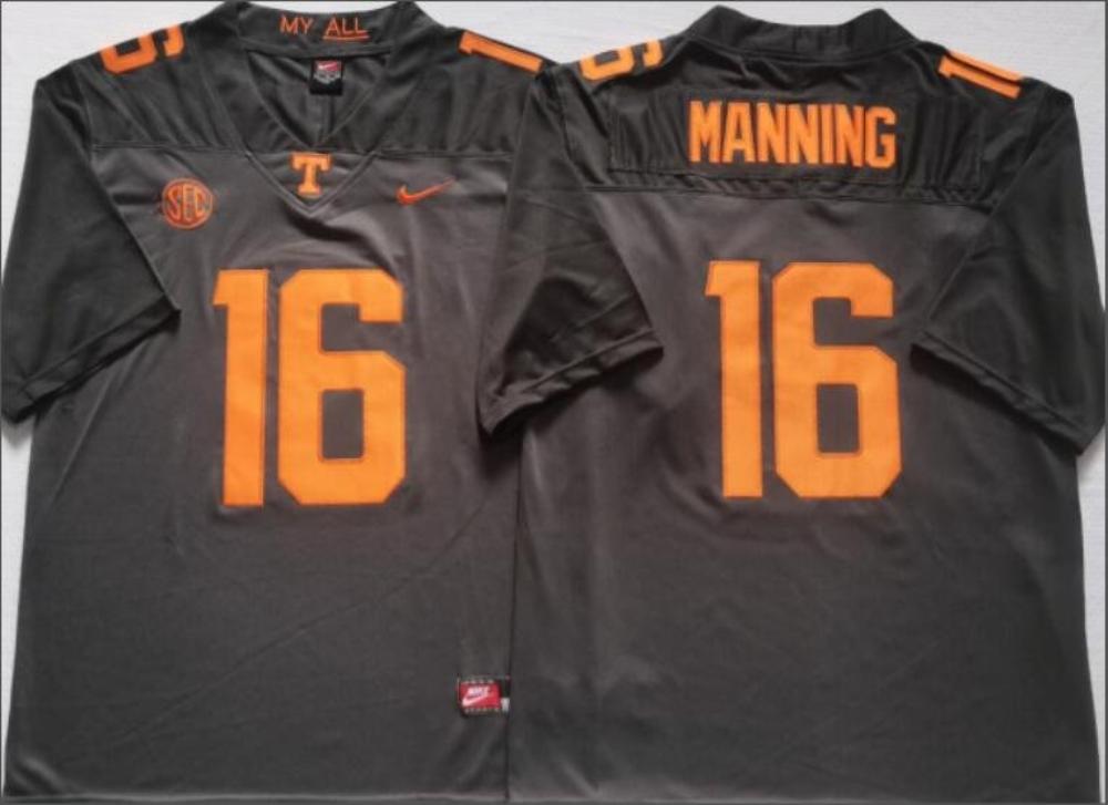 Mens Peyton Manning 16 Tennessee Volunteers Limited Jersey Black