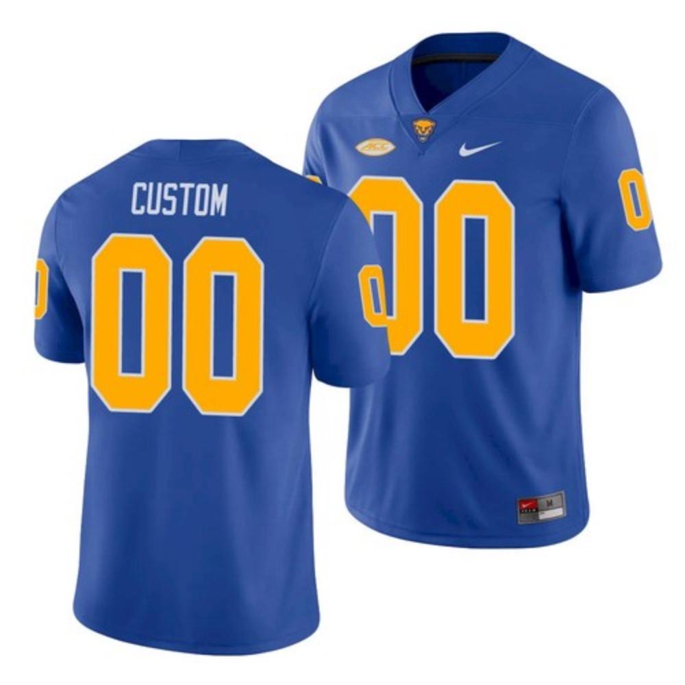 Mens Pitt Panthers Custom Royal College Football Game Jersey