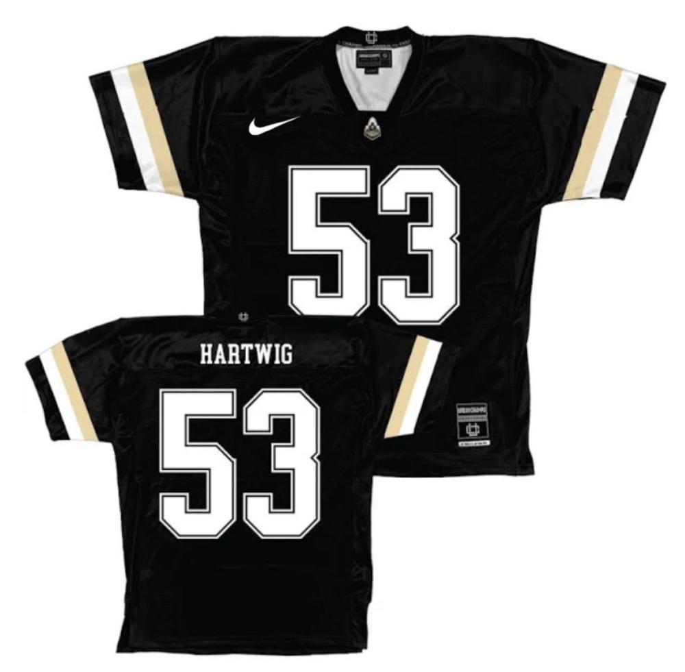 Mens Purdue Boilermakers Black Football Jersey Gus Hartwig 53 All Stitched