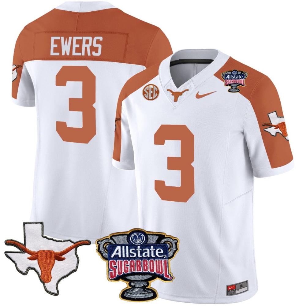 Mens Quinn Ewers Jersey 3 Texas Longhorns Football Inverted