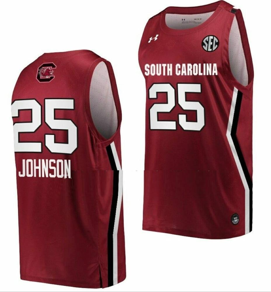 Mens Raven Johnson Jersey South Carolina Gamecocks Basketball Wine 25