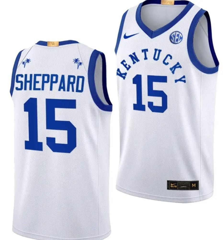 Mens Reed Sheppard Jersey 15 Kentucky Wildcats Big Blue Bahamas White