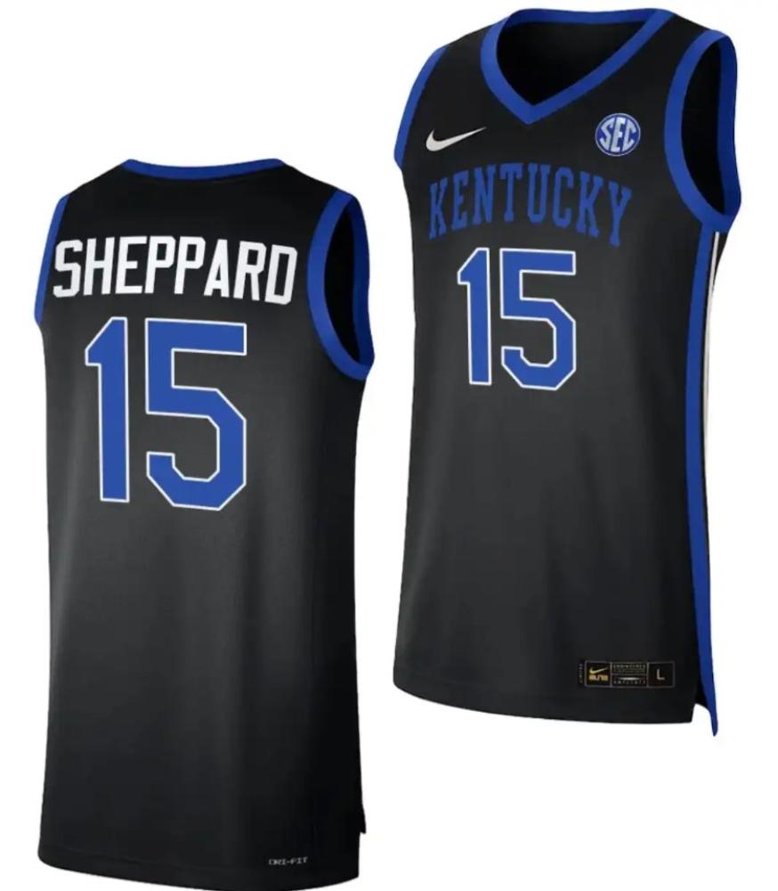 Mens Reed Sheppard Jersey 15 Kentucky Wildcats Limited Alternate Black