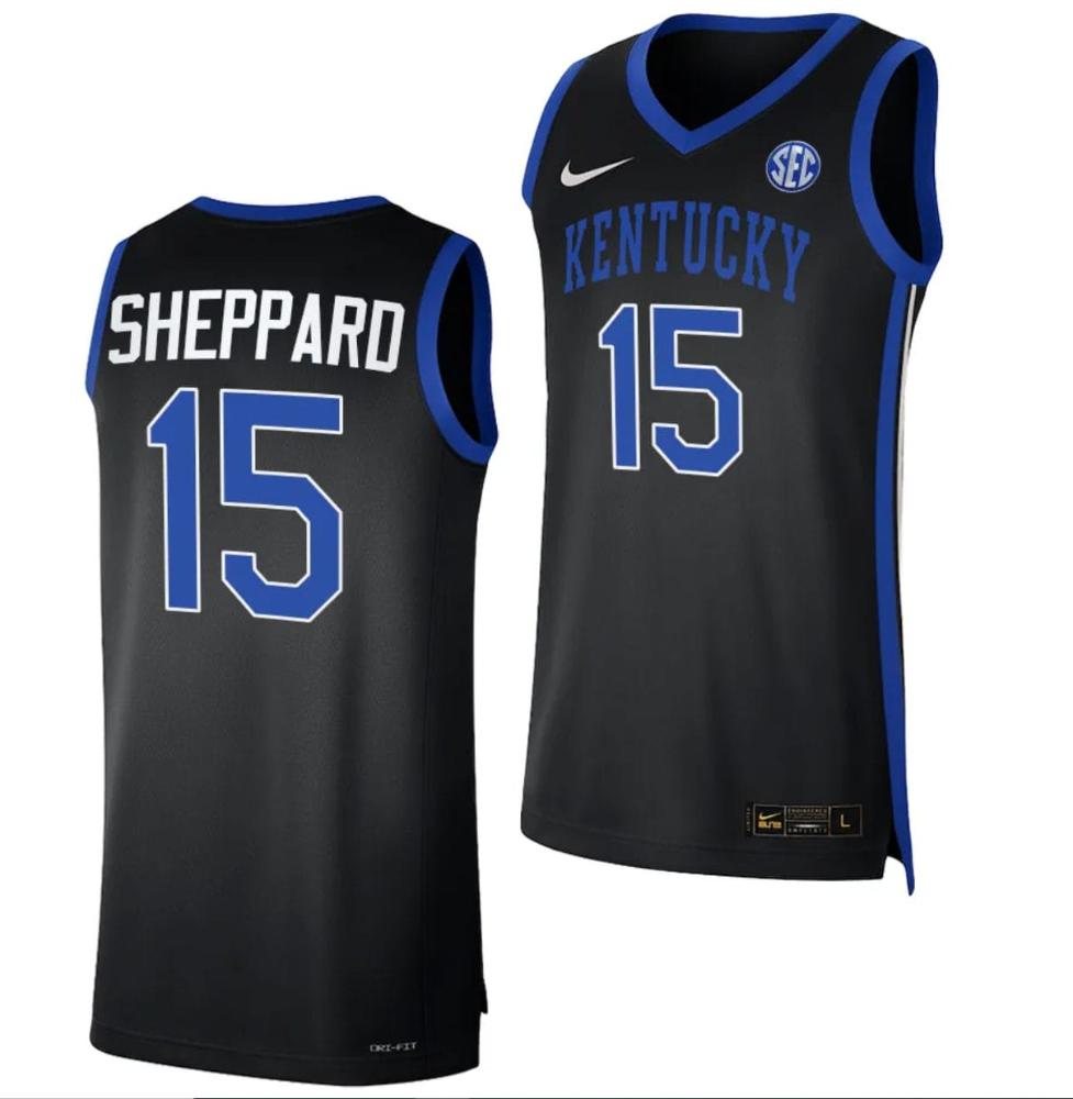 Mens Reed Sheppard Jersey 15 Kentucky Wildcats Limited Basketball College Alt