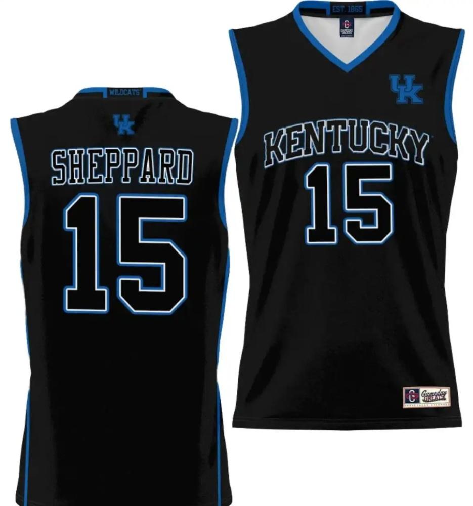 Mens Reed Sheppard Jersey 15 Kentucky Wildcats Nil College Basketball Black