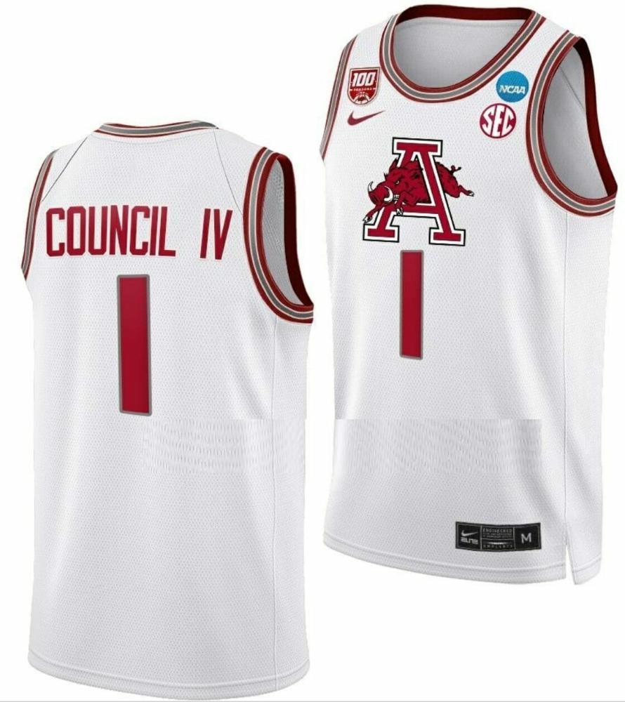 Mens Ricky Council Iv Jersey Arkansas Razorbacks Basketball 2023 Ncaa March Ma