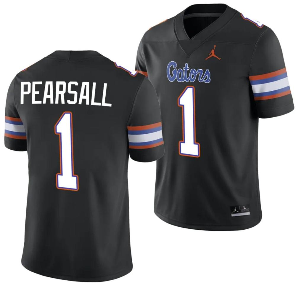 Mens Ricky Pearsall Jersey 1 Florida Gators Alternate College 2023 24 Black