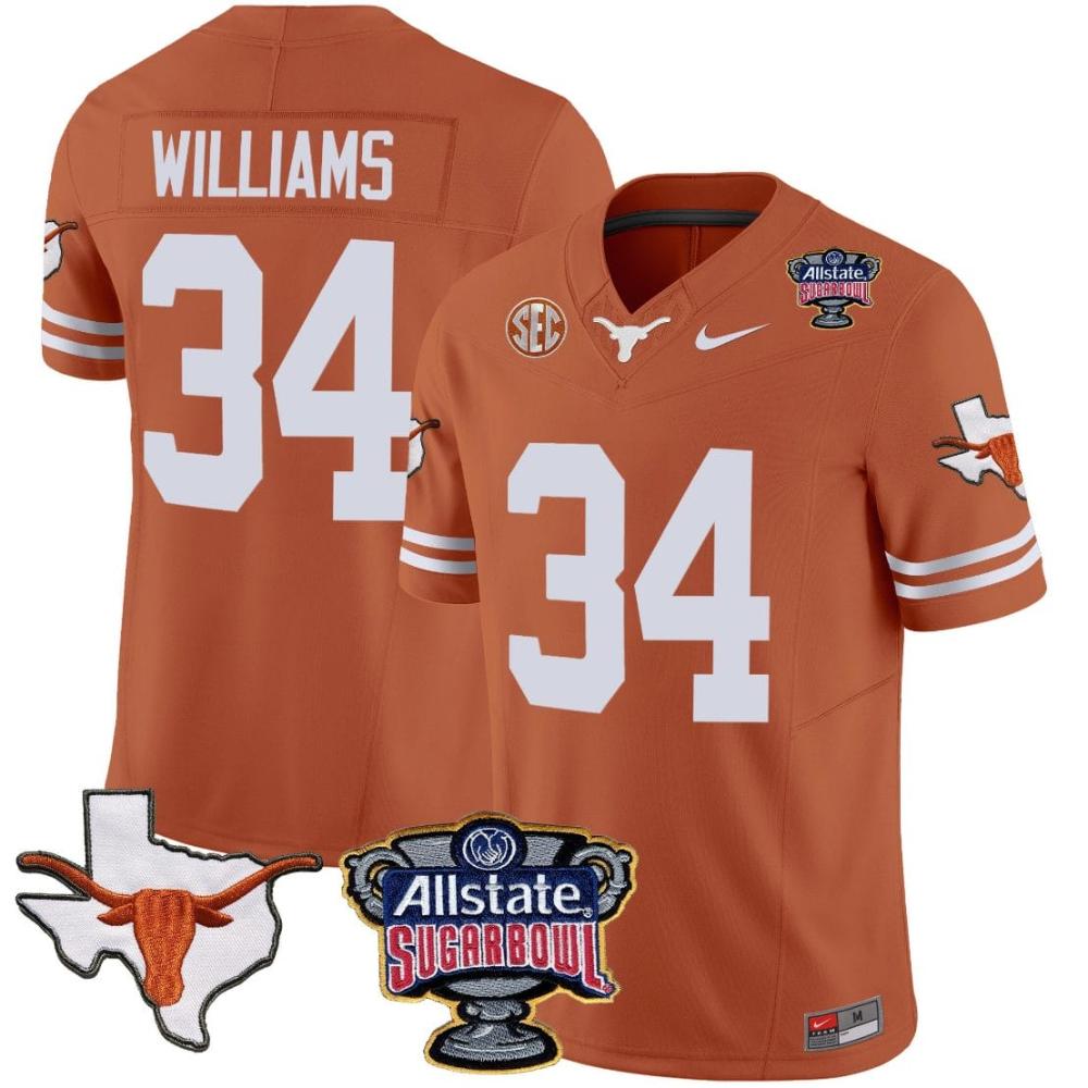 Mens Ricky Williams Jersey 34 Texas Longhorns Football Texas Orange