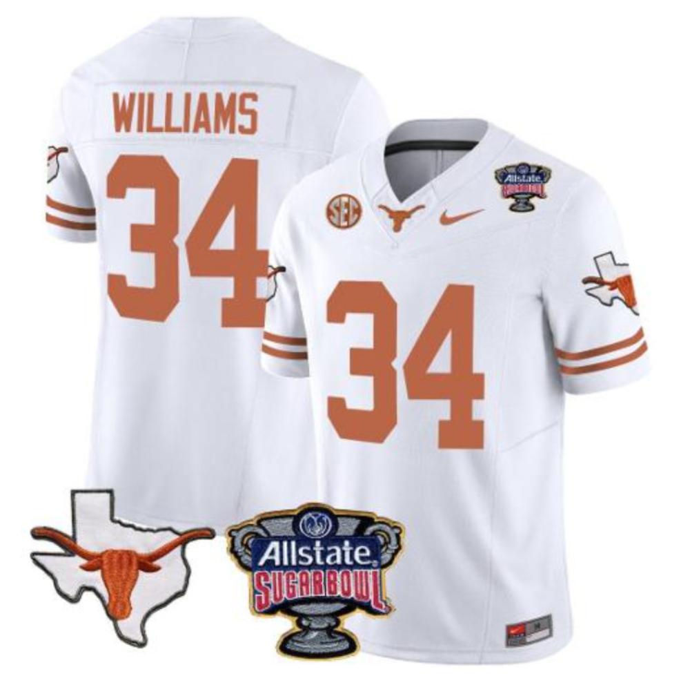 Mens Ricky Williams Jersey 34 Texas Longhorns Football White