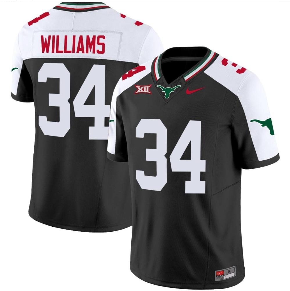Mens Ricky Williams Jersey 34 Texas Longhorns Mexico Vapor College Black Alte