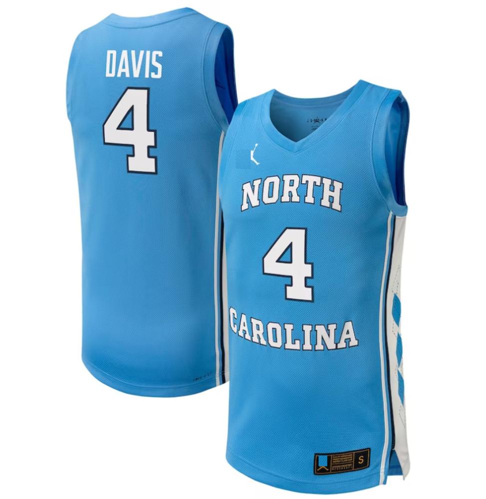 Mens Rj Davis 4 Blue North Carolina Tar Heels Basketball Replica Player Jersey