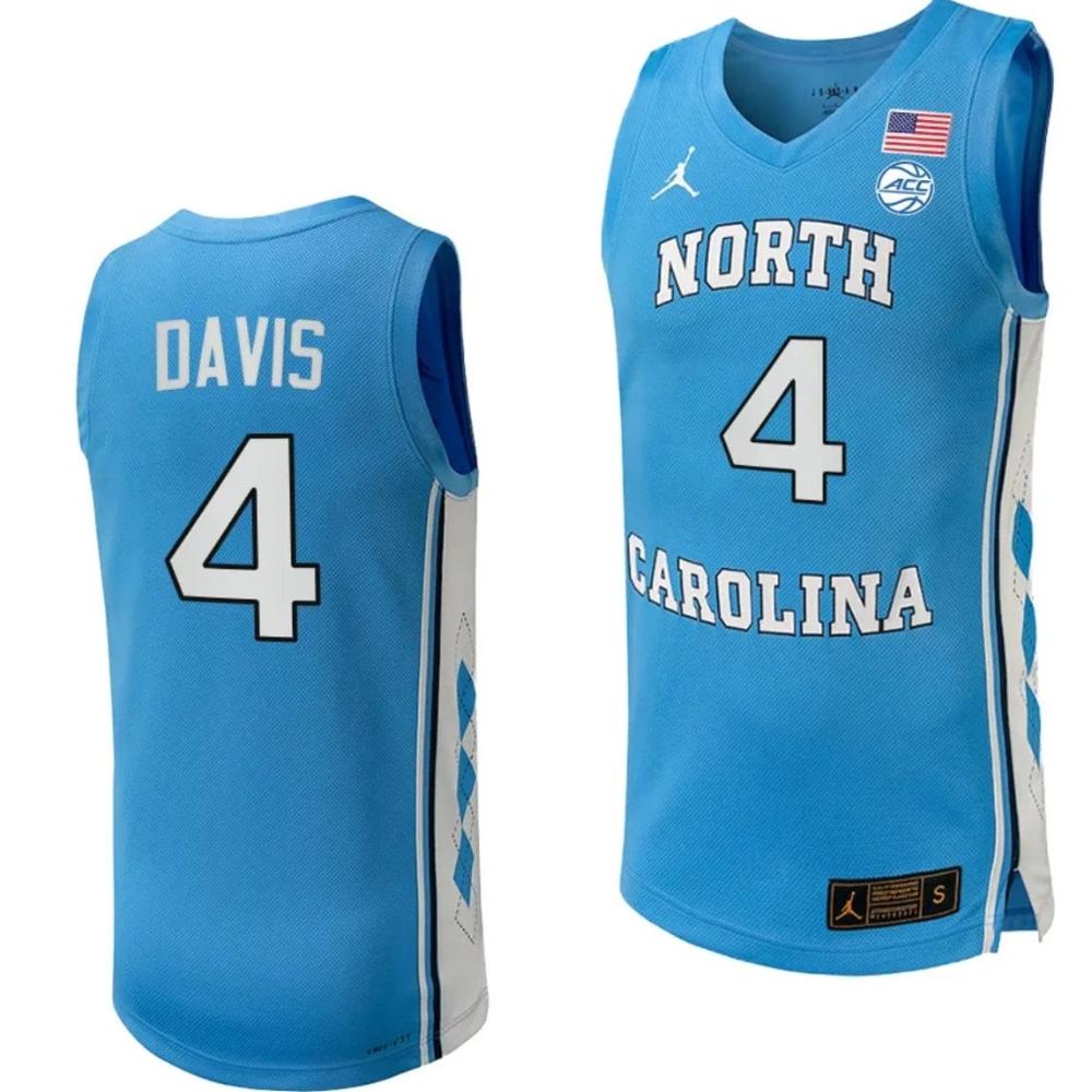 Mens Rj Davis Jersey 4 North Carolina Tar Heels Basketball College Blue