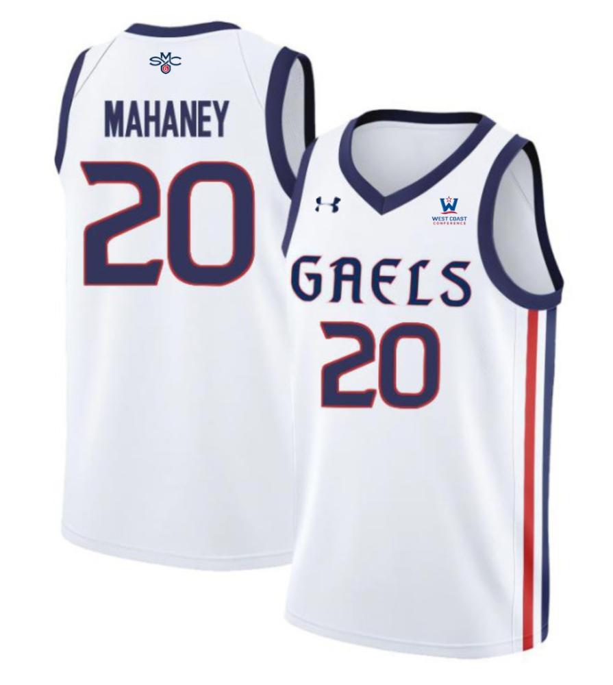 Mens Saint Marys Gaels 20 Aidan Mahaney Jersey 2024 College Basketball White