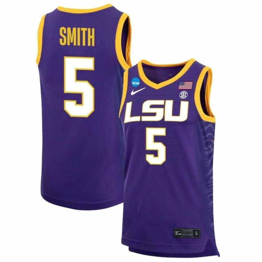 Mens Samyah Smith Jersey Lsu Tigers Basketball 2023 Ncaa College Purple 5