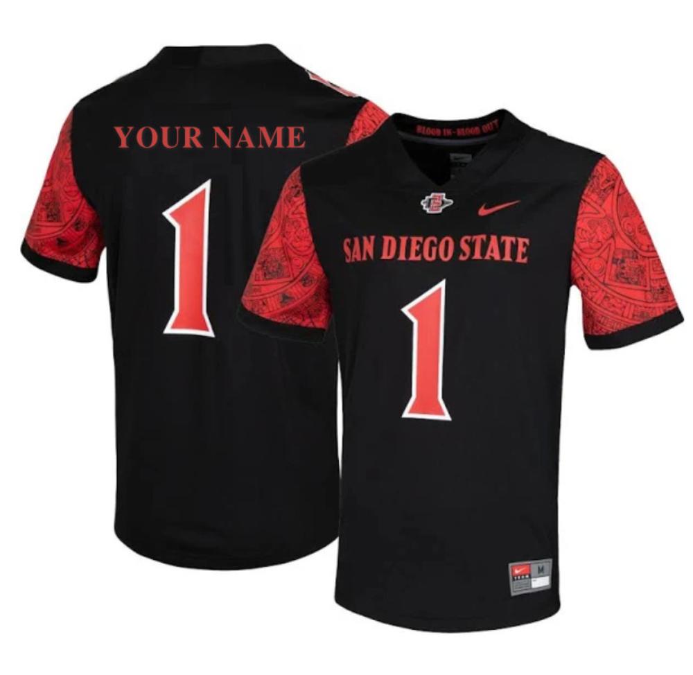 Mens San Diego State Aztecs Custom Players Name And Number Football Jersey
