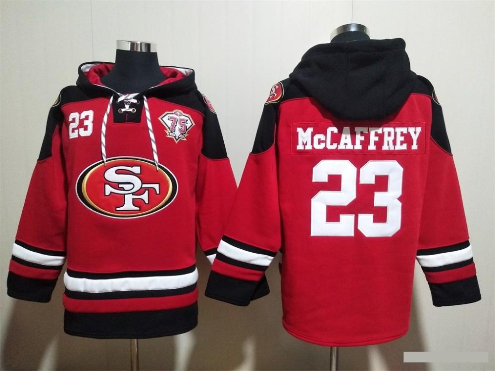 Mens San Francisco 49ers 23 Christian Mccaffrey Pullover Hoodies