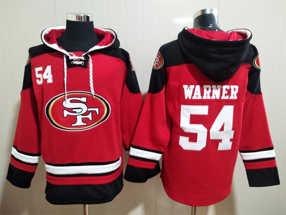 Mens San Francisco 49ers 54 Fred Warner Pullover Hoodies
