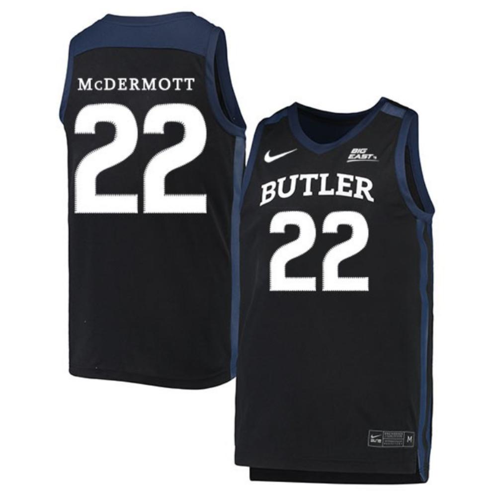 Mens Sean Mcdermott 22 Black Butler Bulldogs College Basketball Jersey