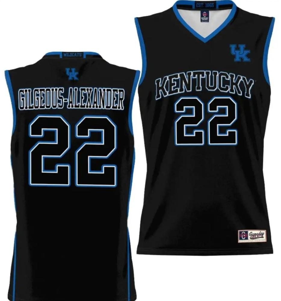 Mens Shai Gilgeous Alexander Jersey 22 Kentucky Wildcats Nil Basketball Black