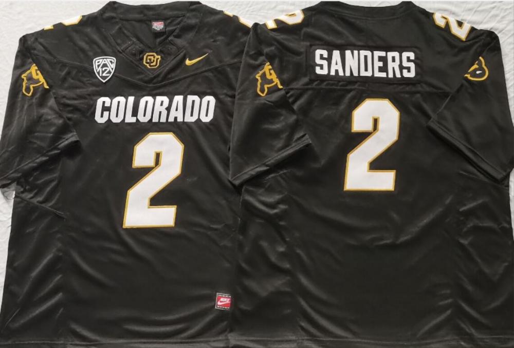 Mens Shedeur Sanders 2 Colorado Buffaloes Limited Jersey New Black
