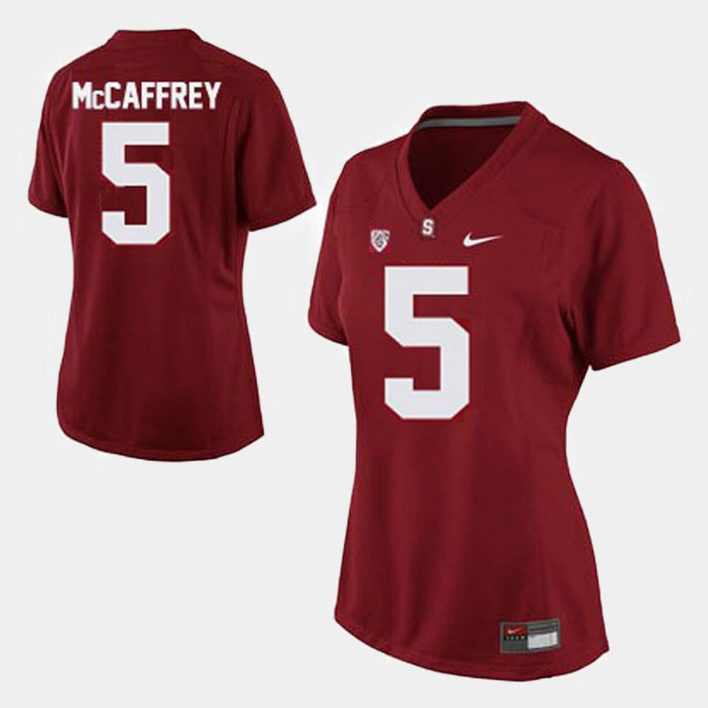 Mens Stanford Cardinal 5 Christian Mccaffrey College Cardinal Jersey