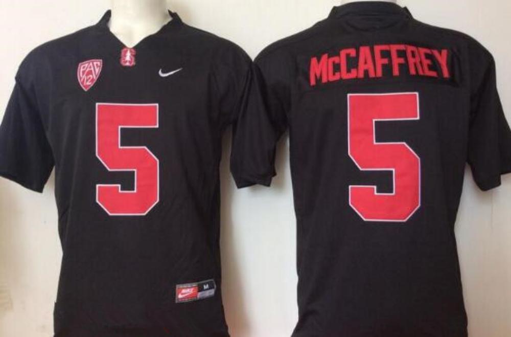 Mens Stanford Cardinals 5 Christian Mccaffrey Black Ncaa Jersey