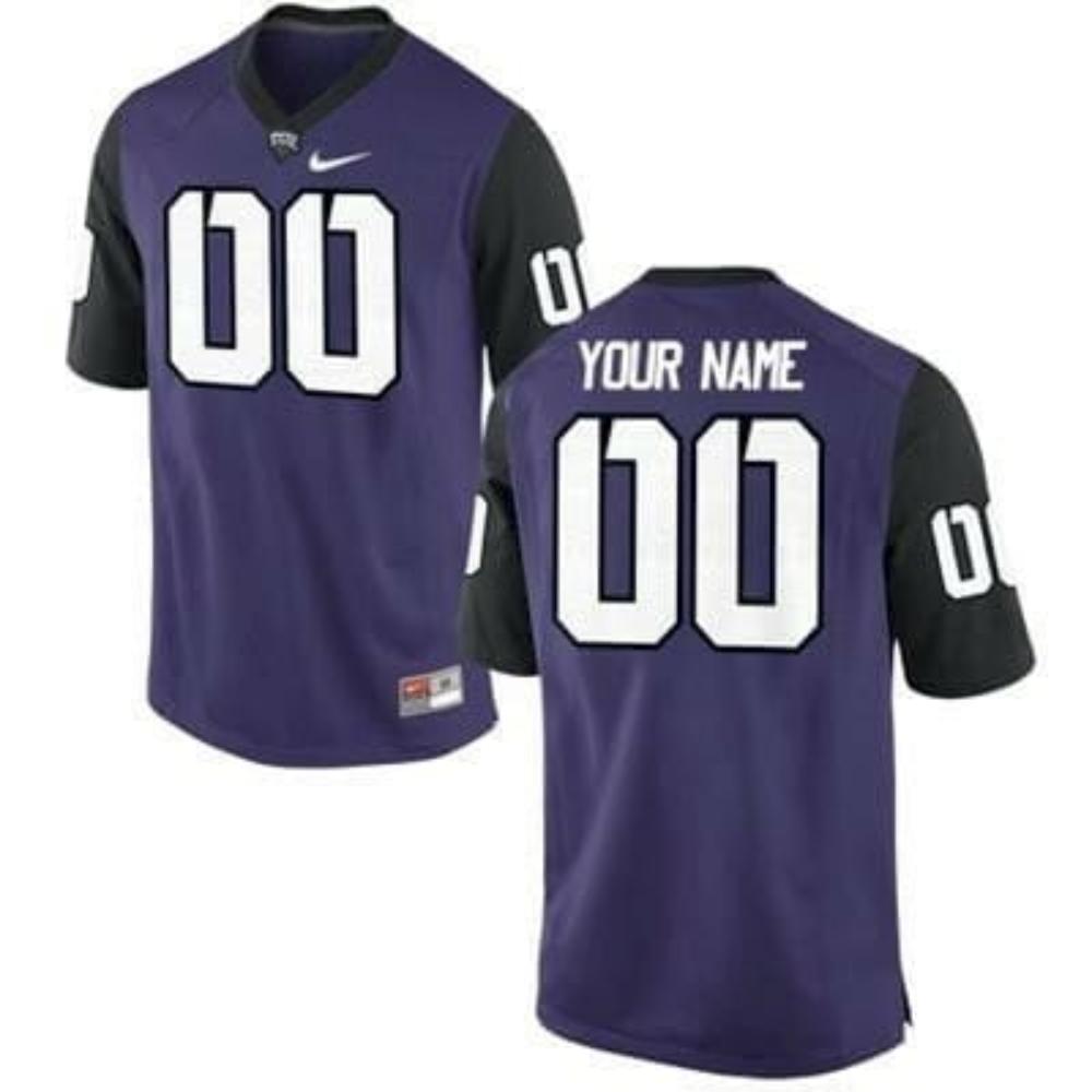 Mens Tcu Horned Frogs Custom Jersey Name Number Ncaa College Football Purple