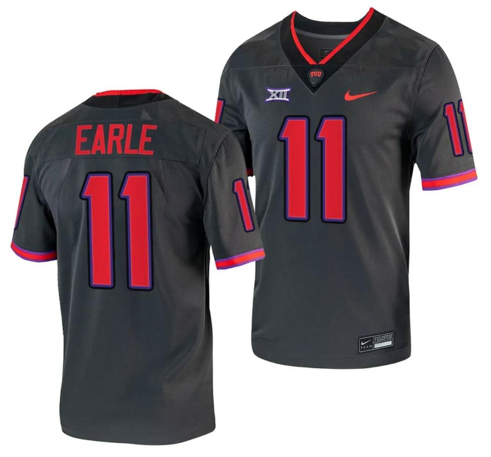 Mens Tcu Horned Frogs Jojo Earle Jersey Alternate College Grey Replica 11