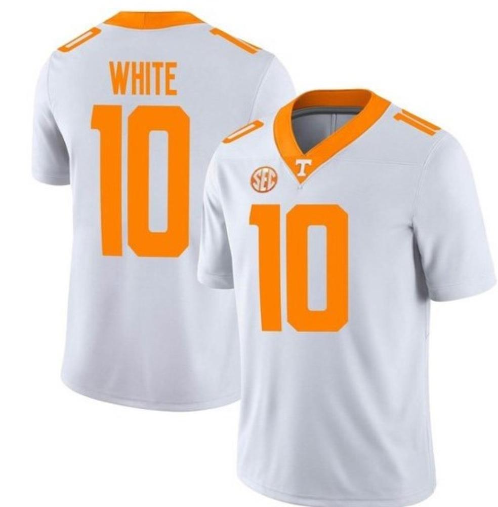 Mens Tennessee Volunteers 10 Squirrel White Football Jersey White