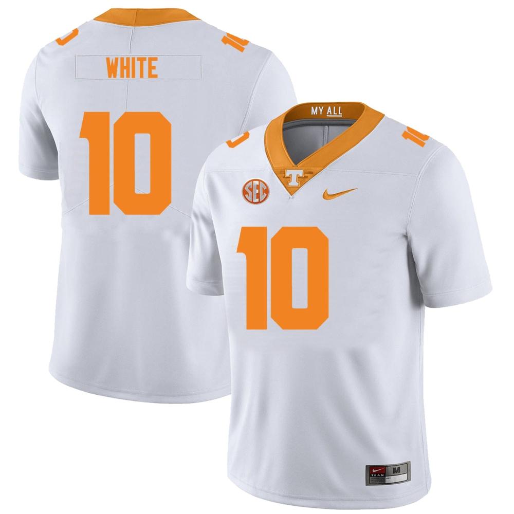 Mens Tennessee Volunteers 10 Squirrel White Jersey College New White