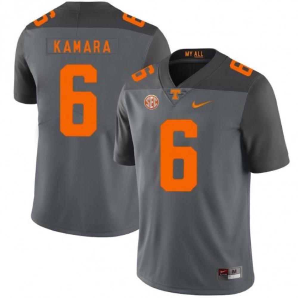 Mens Tennessee Volunteers 6 Alvin Kamara Jersey Grey Ncaa