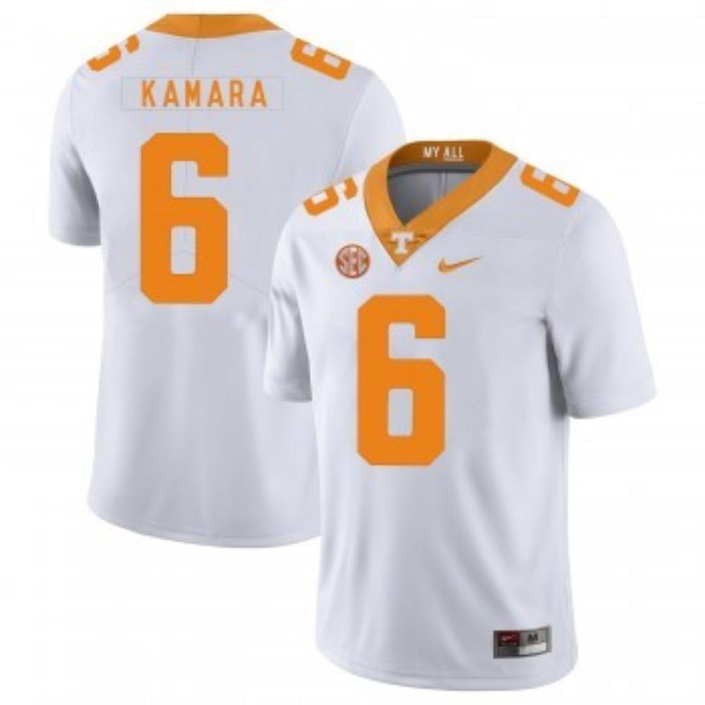 Mens Tennessee Volunteers 6 Alvin Kamara Jersey White Ncaa