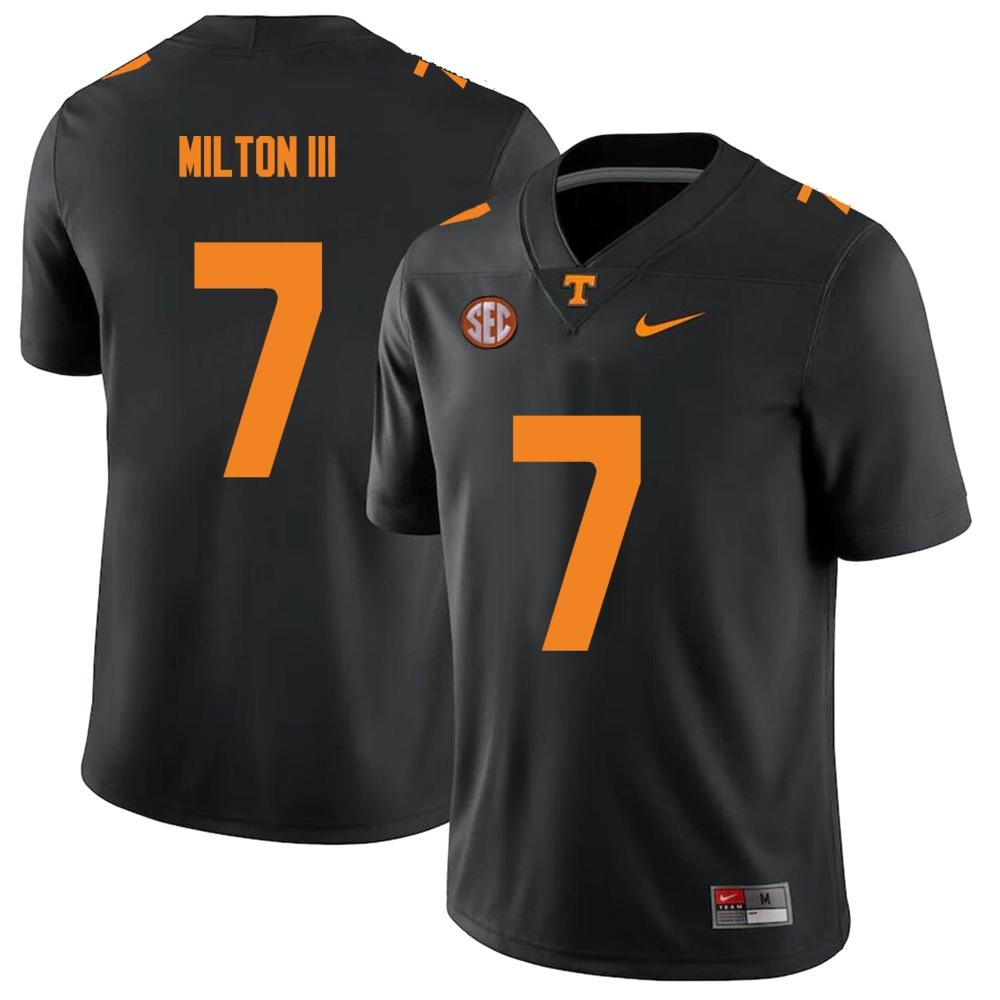 Mens Tennessee Volunteers 7 Joe Milton Iii Jersey College Black