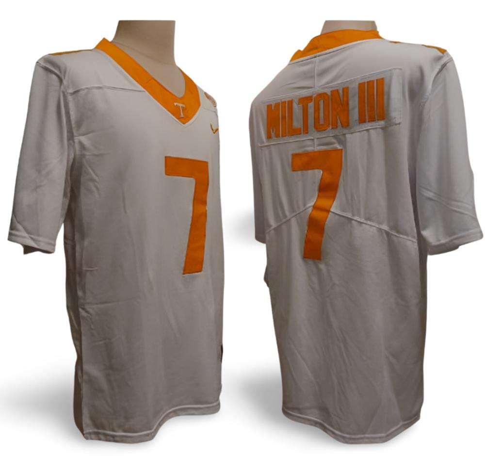 Mens Tennessee Volunteers 7 Joe Milton Iii White Football Jersey