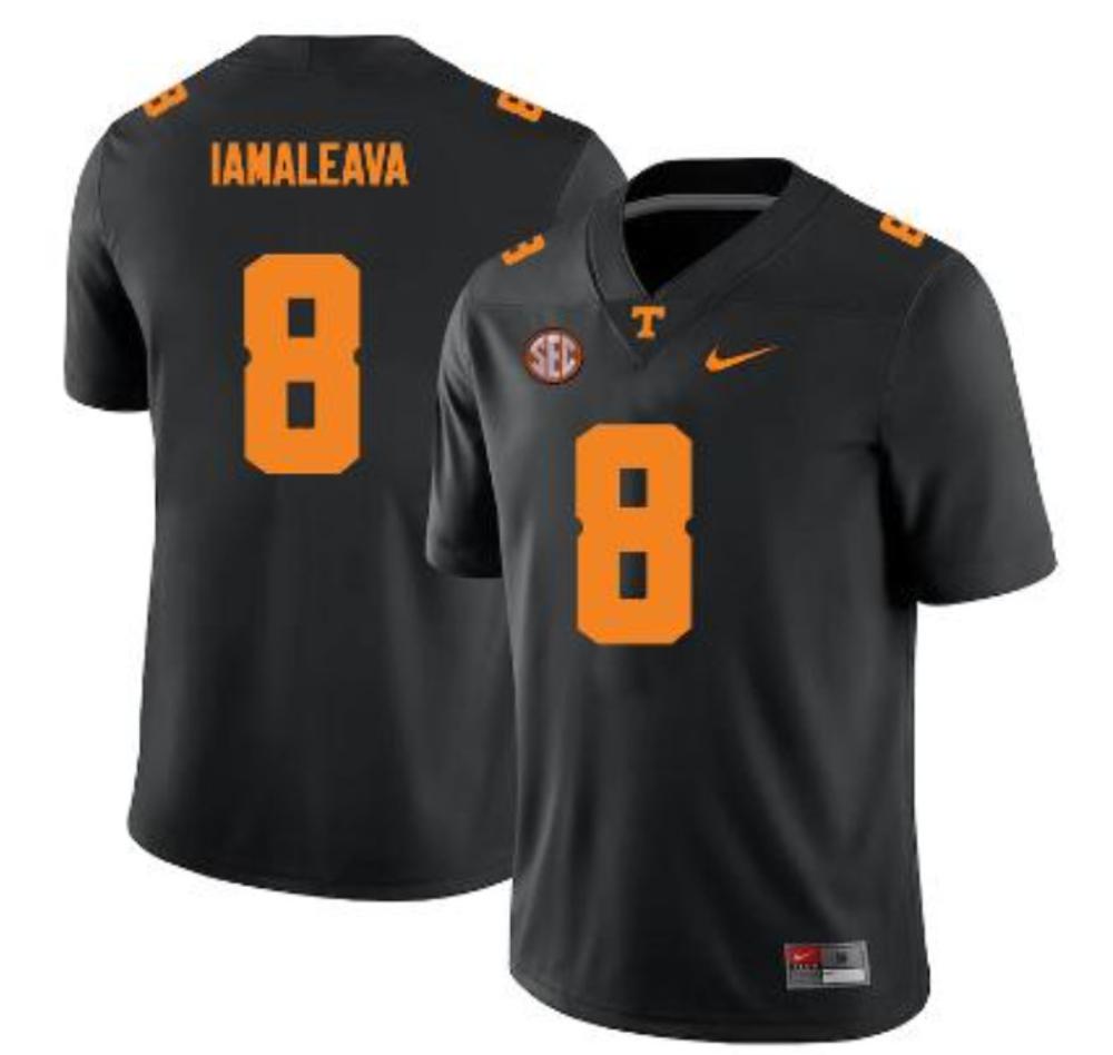 Mens Tennessee Volunteers 8 Nico Lamaleava Jersey College Football Black