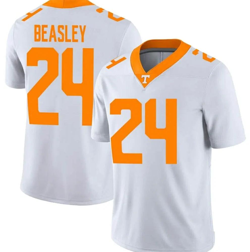 Mens Tennessee Volunteers Aaron Beasley Jersey 24 College Football White