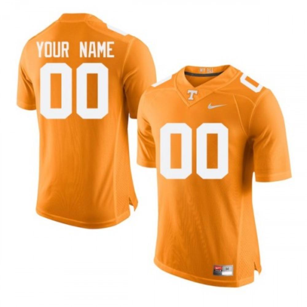Mens Tennessee Volunteers Custom Name Number Jersey Orange Ncaa