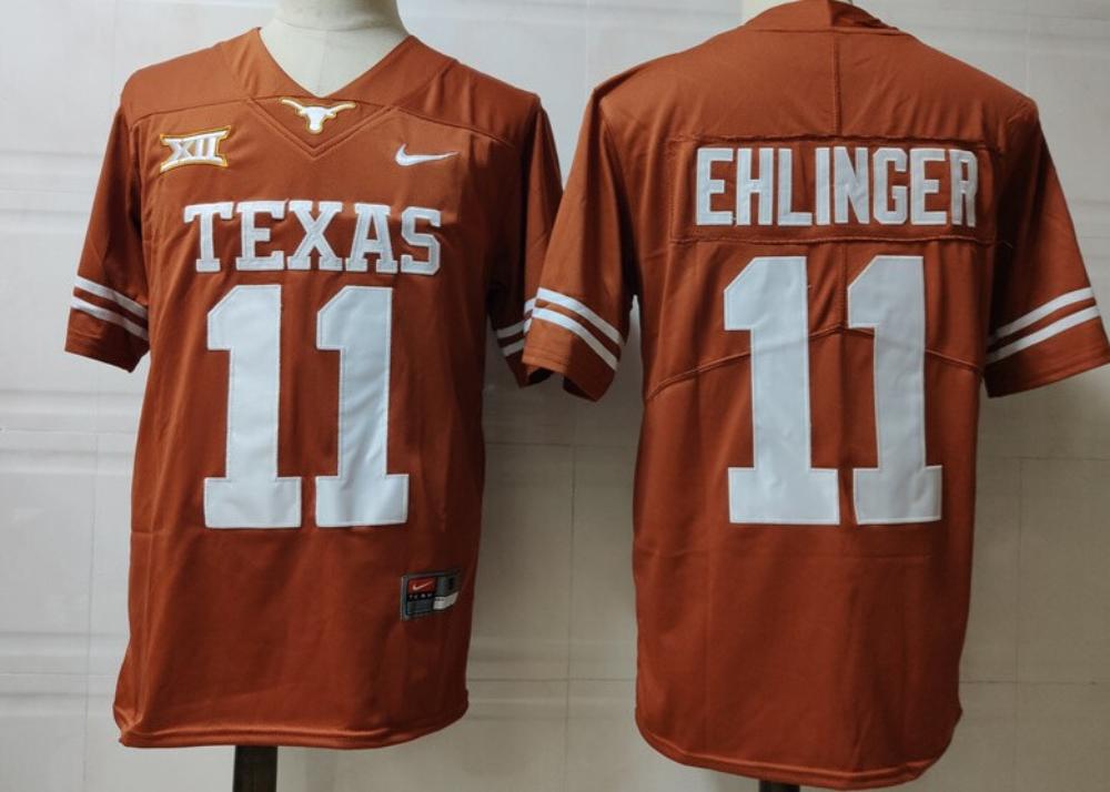 Mens Texas Longhorns 11 Sam Ehlinger College Football Jersey